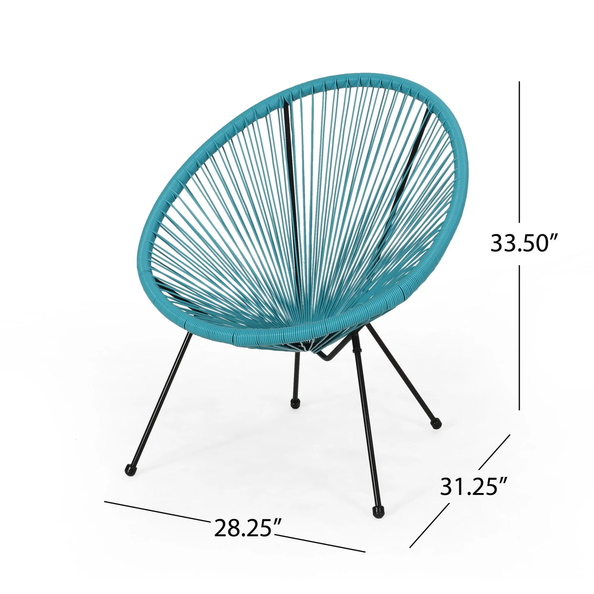 Teal and Black Woven Accent Chair V8884