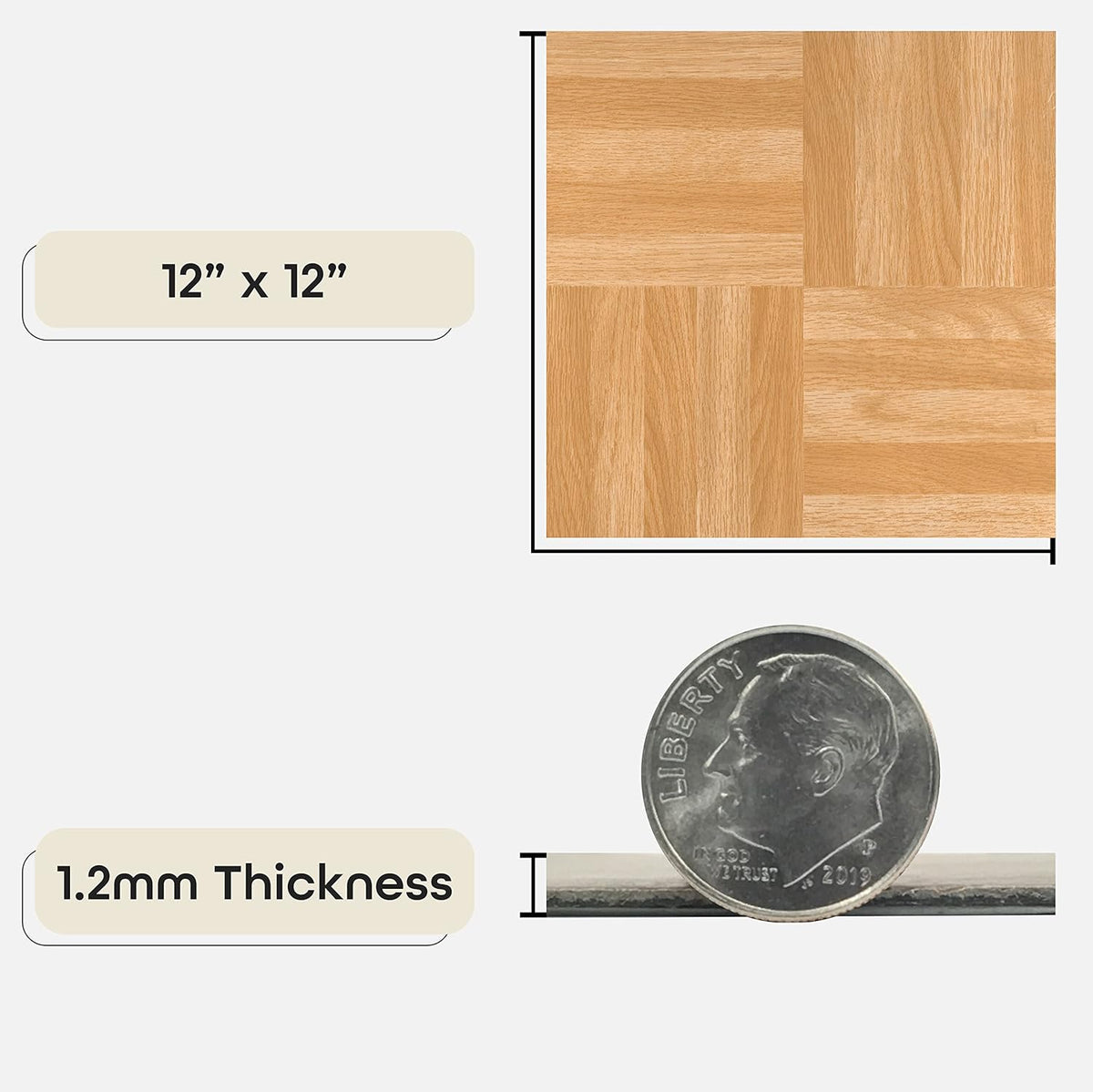 20 Tiles Self Adhesive 12-Inch Vinyl Floor Tiles W7868