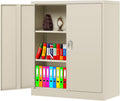 Black Metal Locking Storage Cabinet with 2 Doors and 2 Adjustable Shelves Q373348