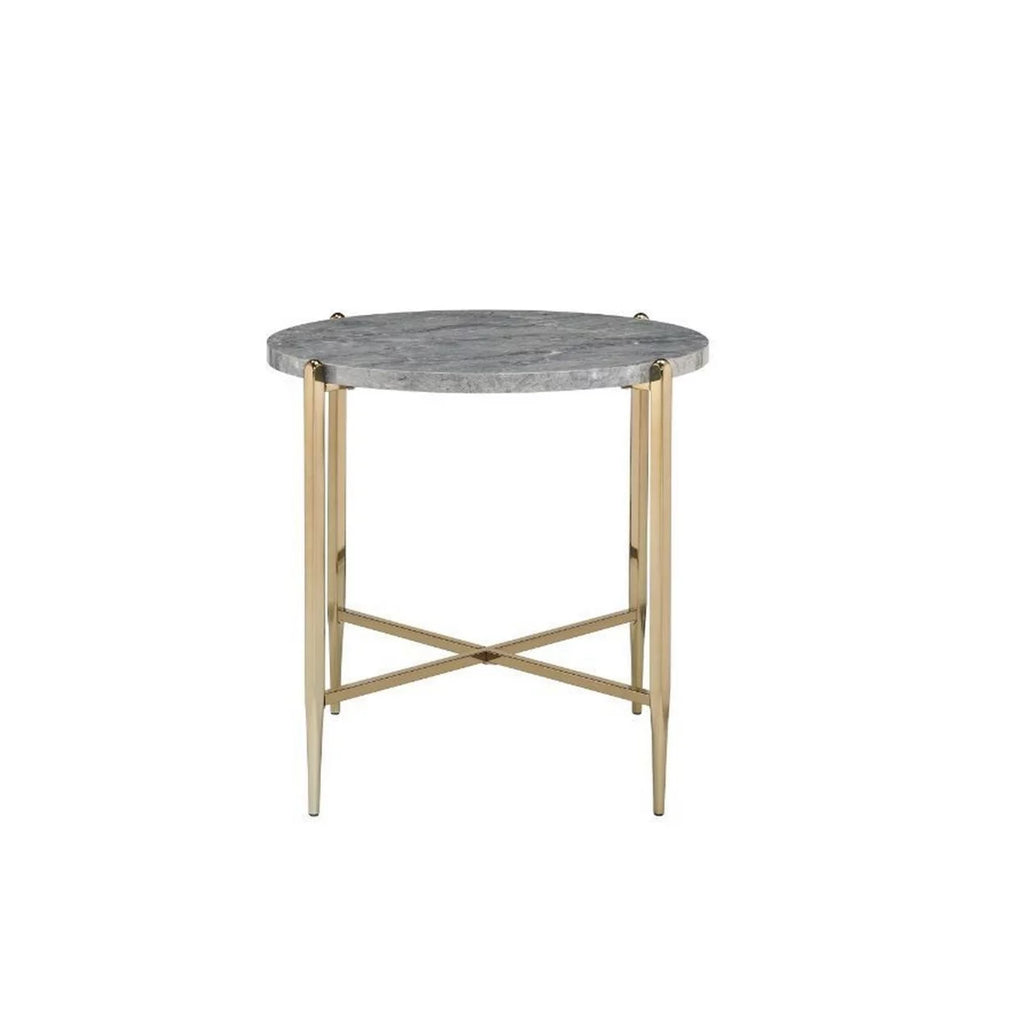 Oval Marble Top End Table X91921