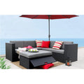 All Weather Wicker 4 Piece Corner Sofa Conversation Set J128892