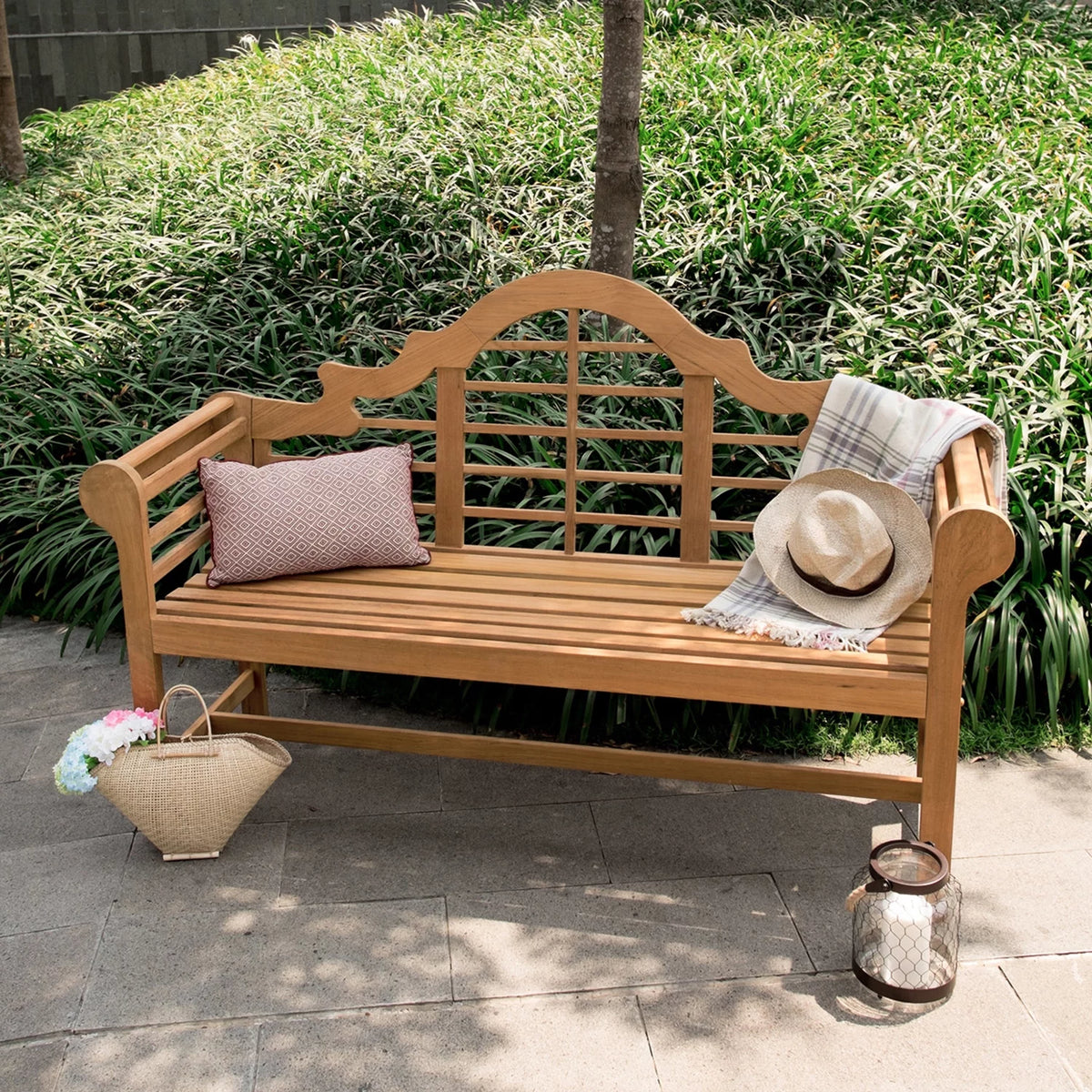 Brown Teak Outdoor Bench G6142