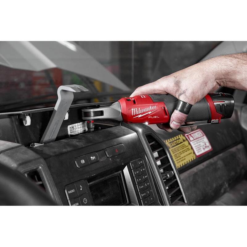 12V Lithium-Ion Brushless Cordless 1/4 in. Ratchet Kit with Compact Inflator R46717