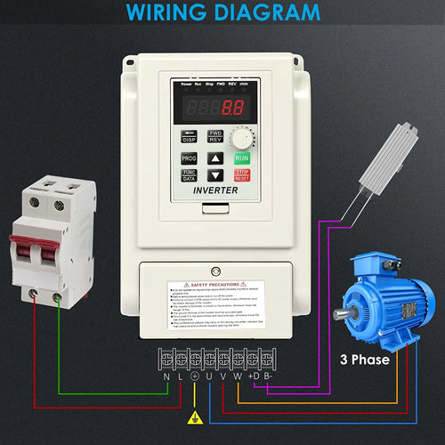 1.5kw 2HP 8A VFD Inverter Single Phase to 3 Phase Frequency Converter A12253