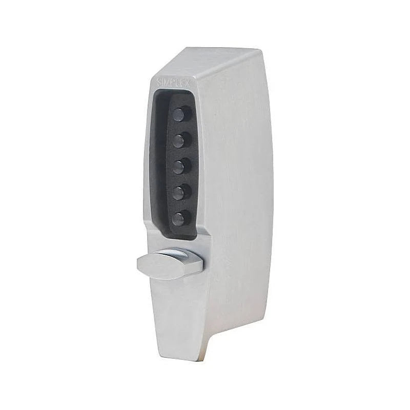 Mechanical Pushbutton Auxiliary Lock with Thumbturn 1 in. Deadbolt & 2.75 in. Backset Satin Chrome L5920