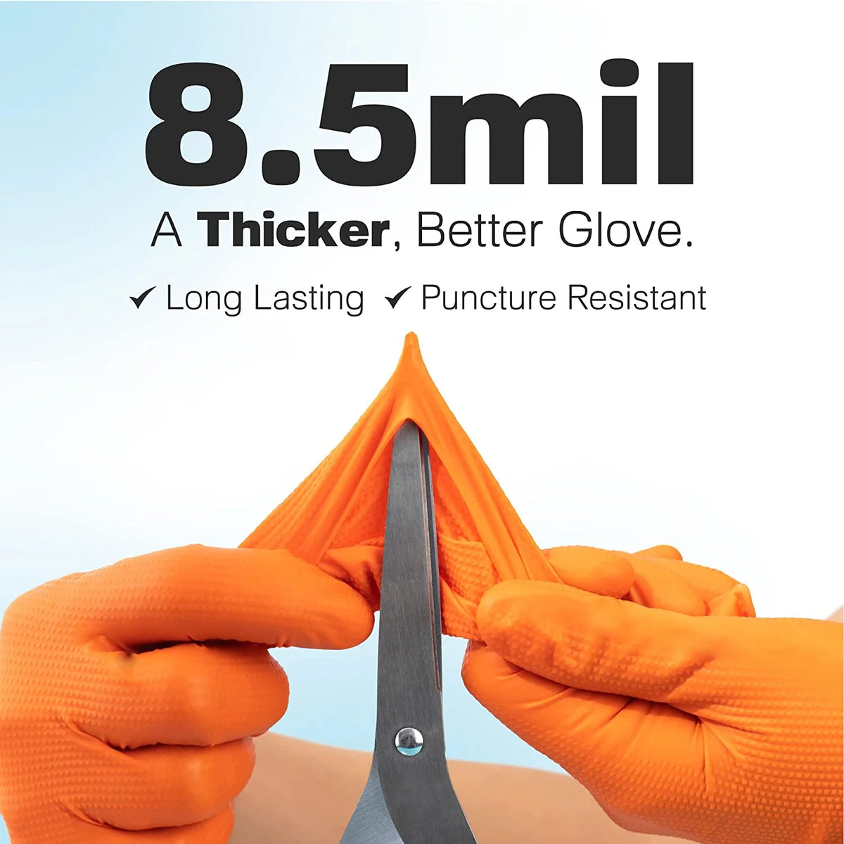 Orange Nitrile Disposable Gloves, Large, 100 Count per Box K971