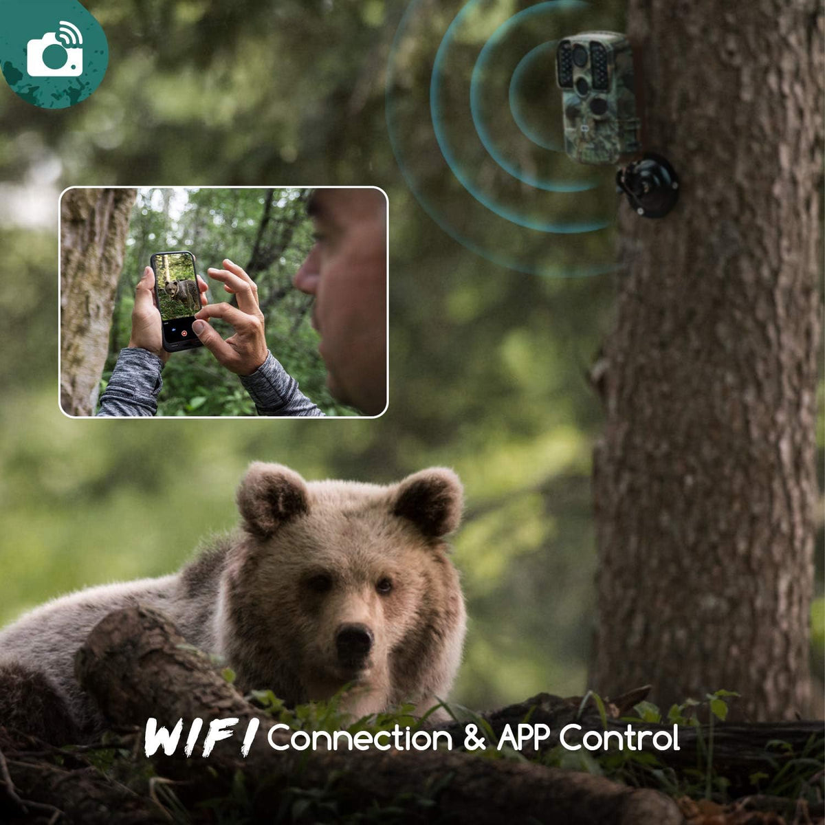 24MP 1296P Night Vision Waterproof IP66 Wildlife Trail Camera with WiFi G611607