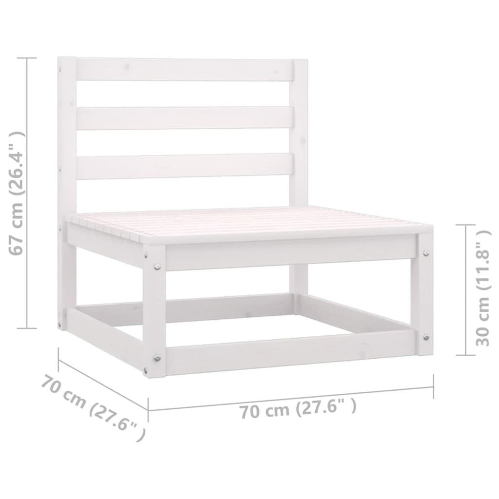 4 Piece White Pinewood Outdoor Sectional Sofa Set with Cushion S682