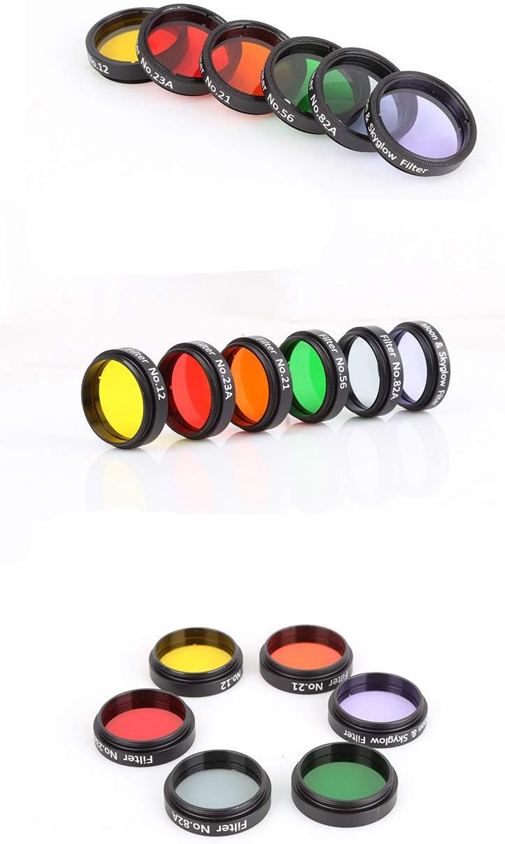 1.25 Inches 6 Color Telescope Moon Filter Set with Metal Case F24656