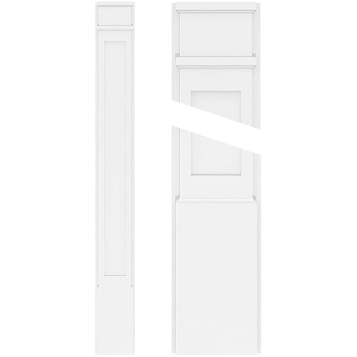 Flat Panel PVC Pilaster with Decorative Capital & Base (Pair) R266
