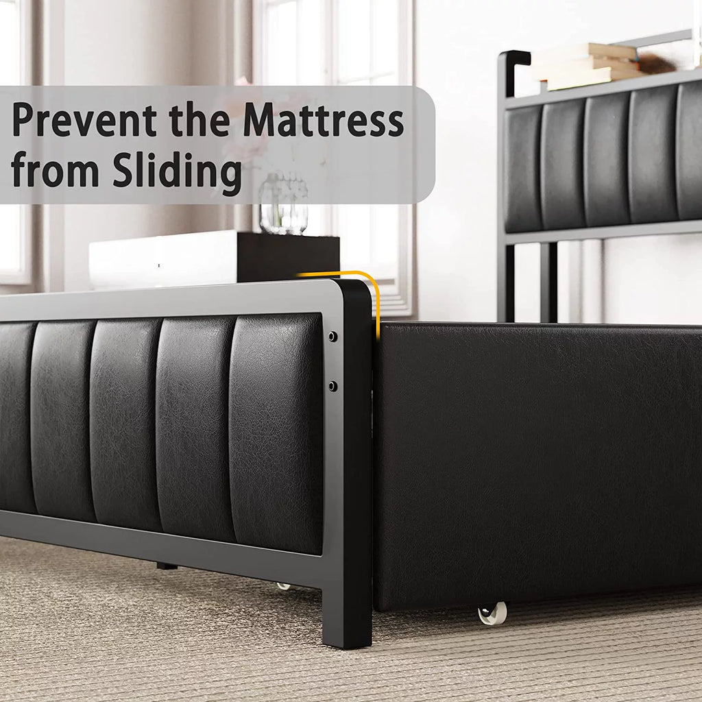 Queen Bed Frame with Storage Drawers Headboard N548