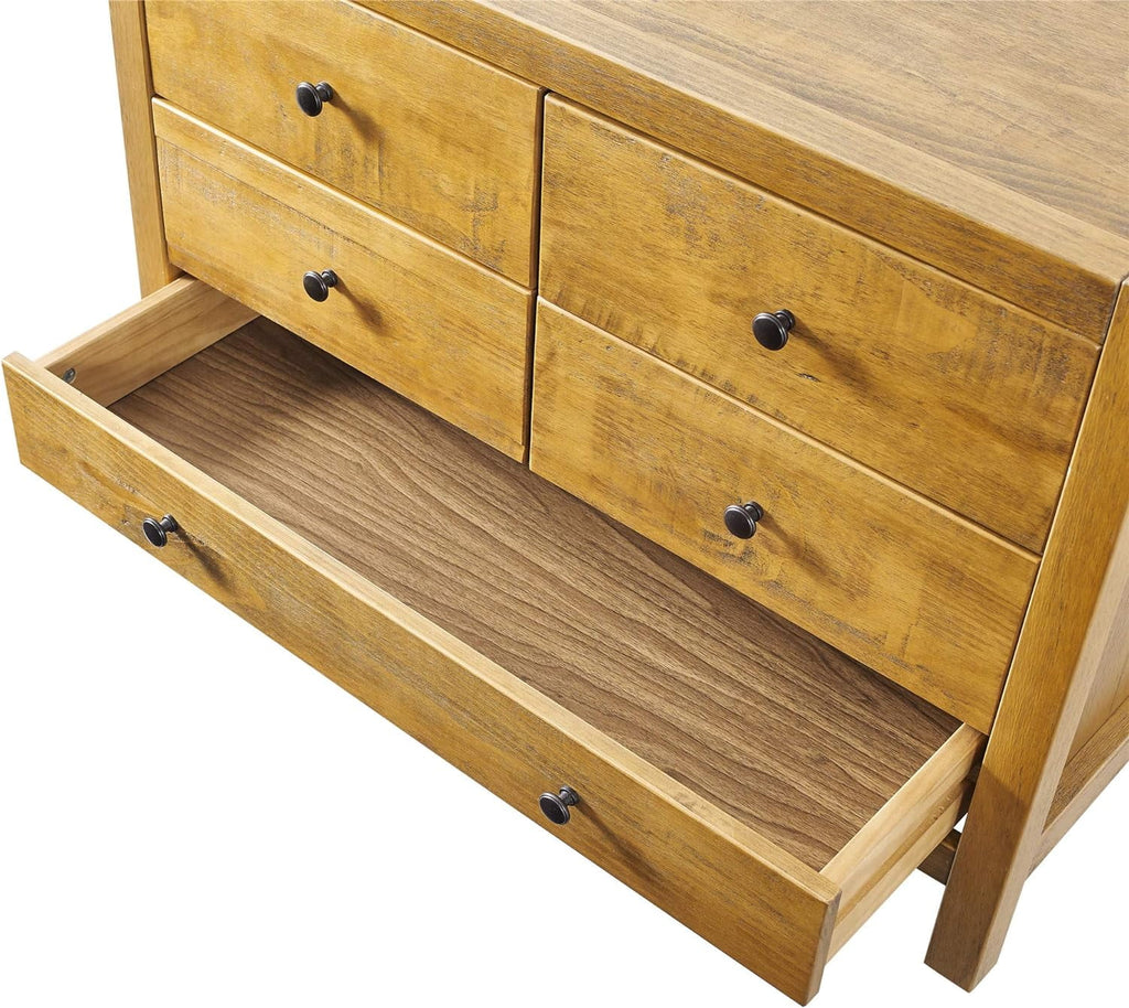 Rustic Wood 5-Drawer Dresser H1974