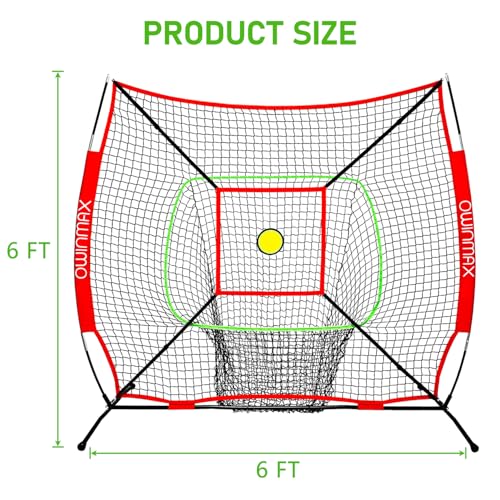 6x6FT Baseball Softball Training Net with Batting Tee H606980
