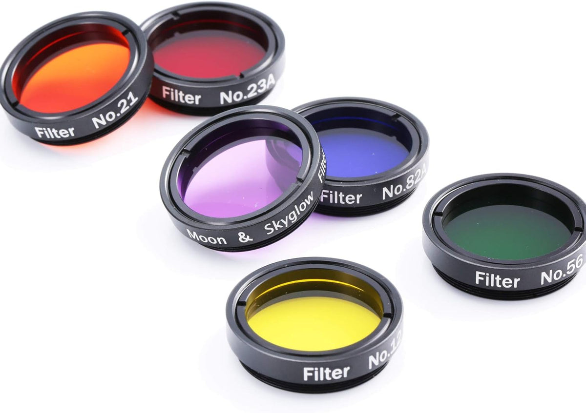 1.25 Inches 6 Color Telescope Moon Filter Set with Metal Case F24656