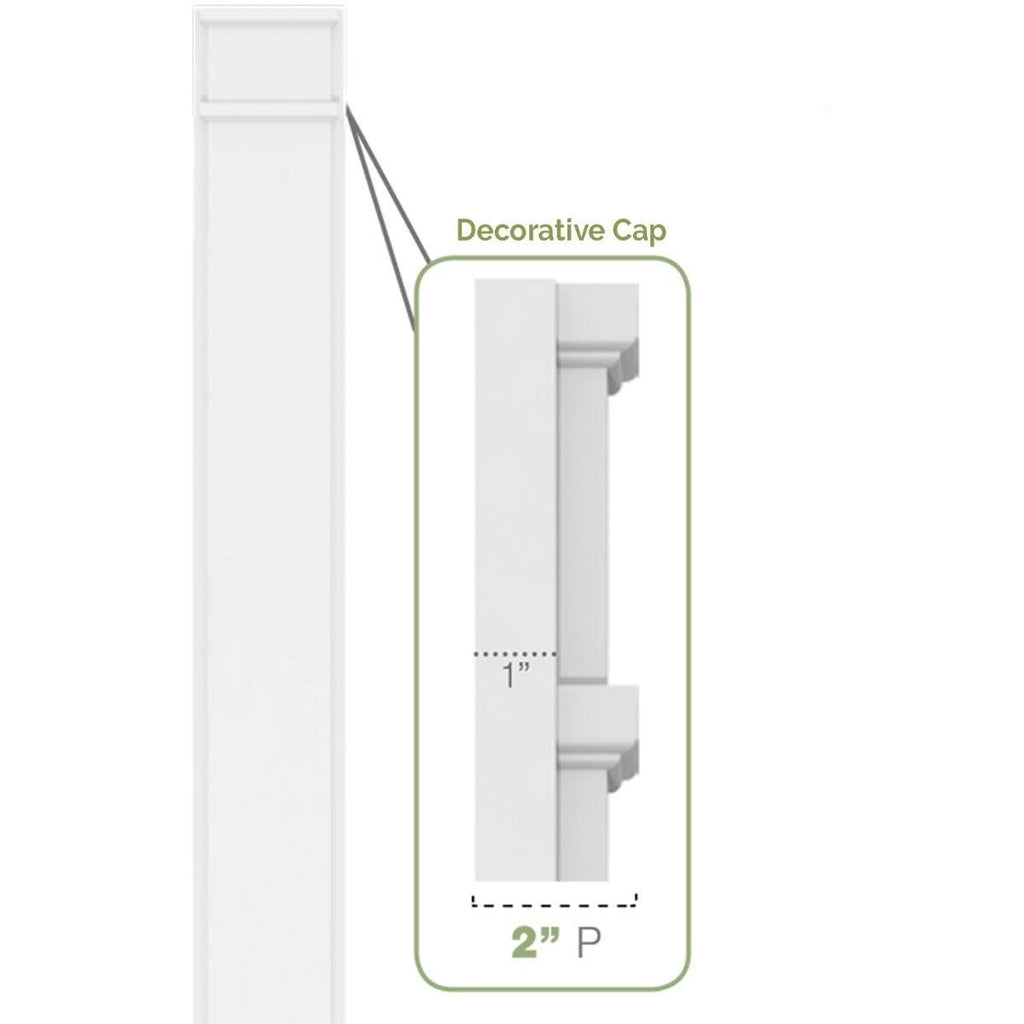 10x108 Raised Panel PVC Pilaster with Capital & Base (Pair) F4308