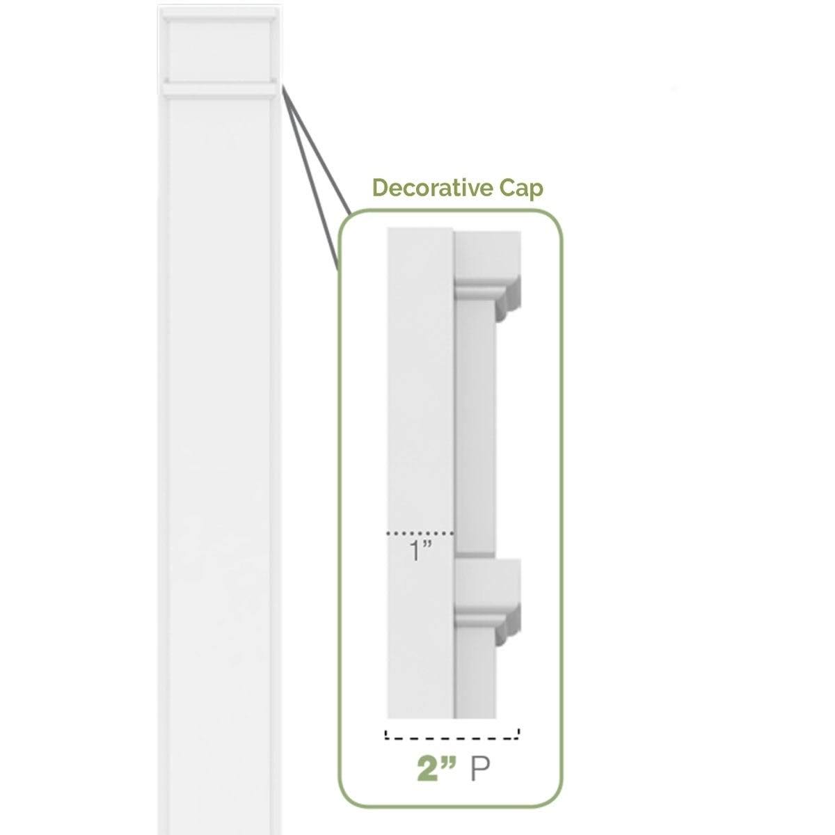 10x108 Raised Panel PVC Pilaster with Capital & Base (Pair) F4308