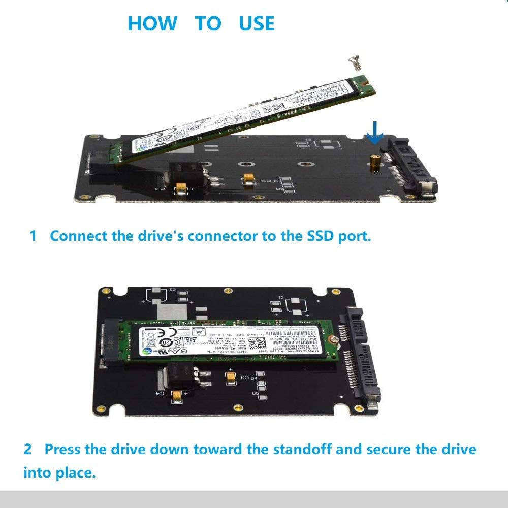 M.2 to 2.5 inch SATA Enclosure Adapter Pack of 2 E734628
