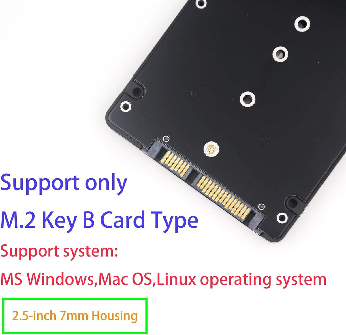 M.2 to 2.5 inch SATA Enclosure Adapter Pack of 2 E734628