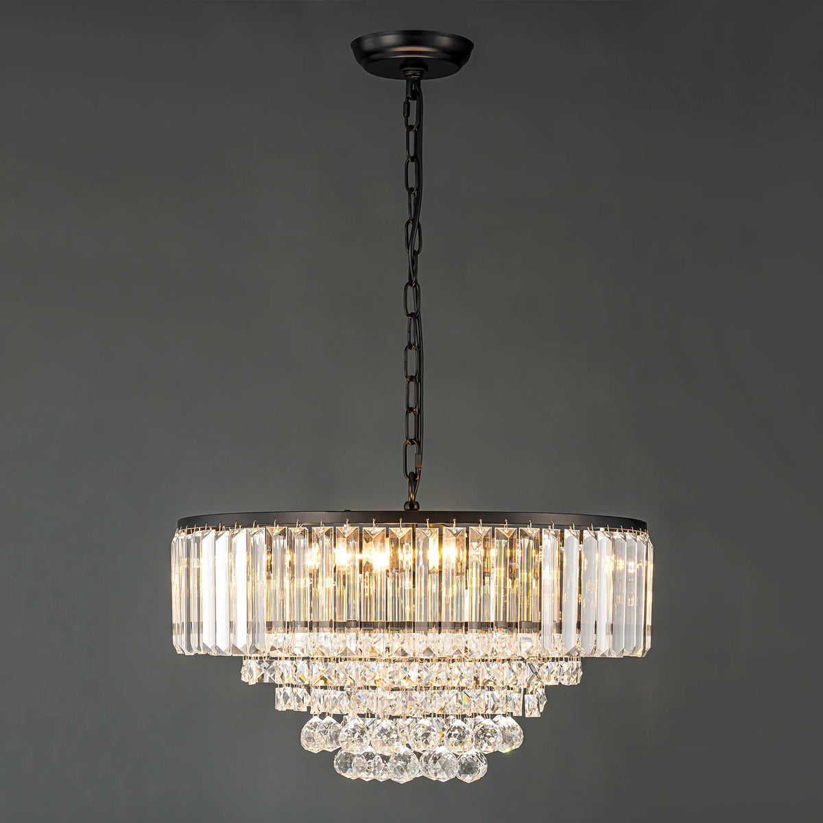 5-Light Tiered Drum Crystal Chandelier F6112