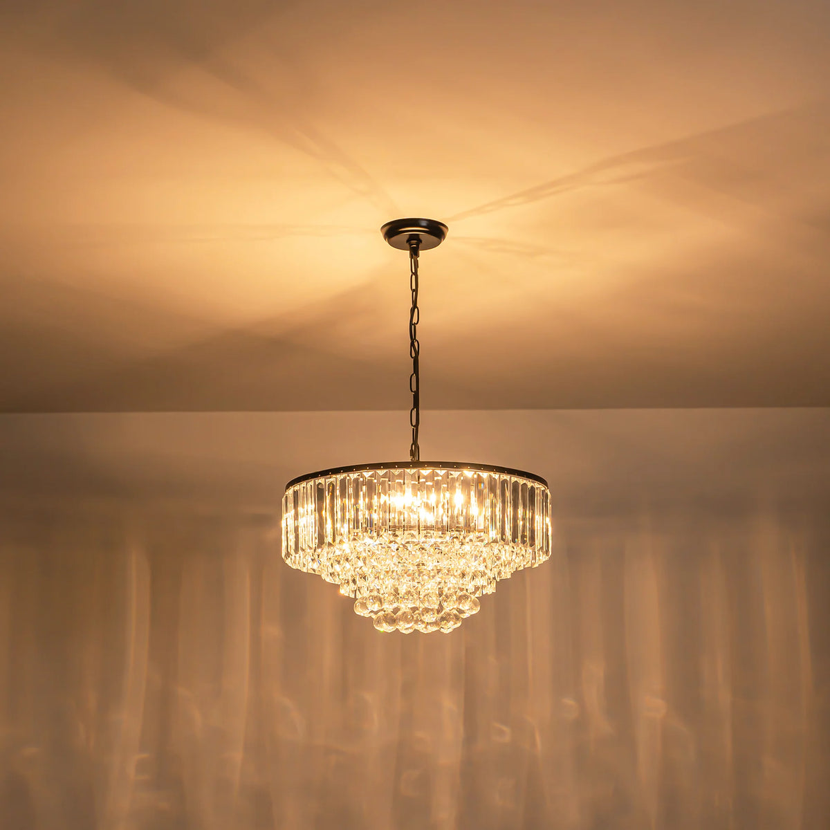 5-Light Tiered Drum Crystal Chandelier F6112