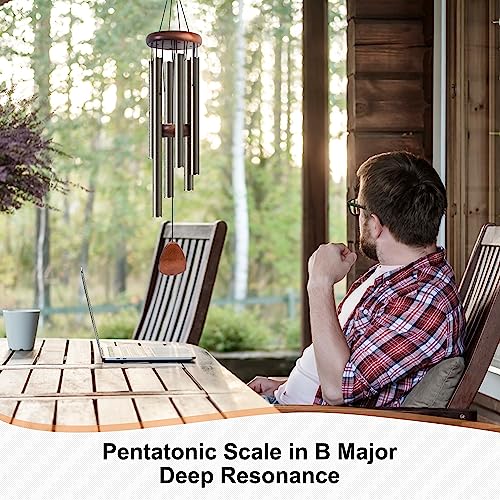 Large Aluminium Wind Chimes 37 Inches White M194