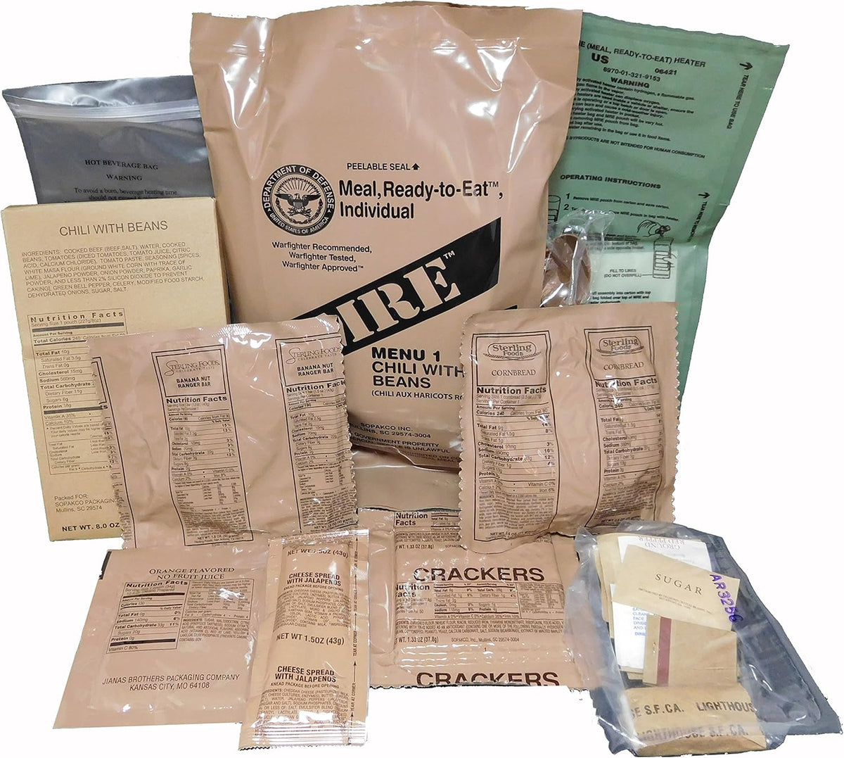 1 Pack Assorted Flavor MREs N502738