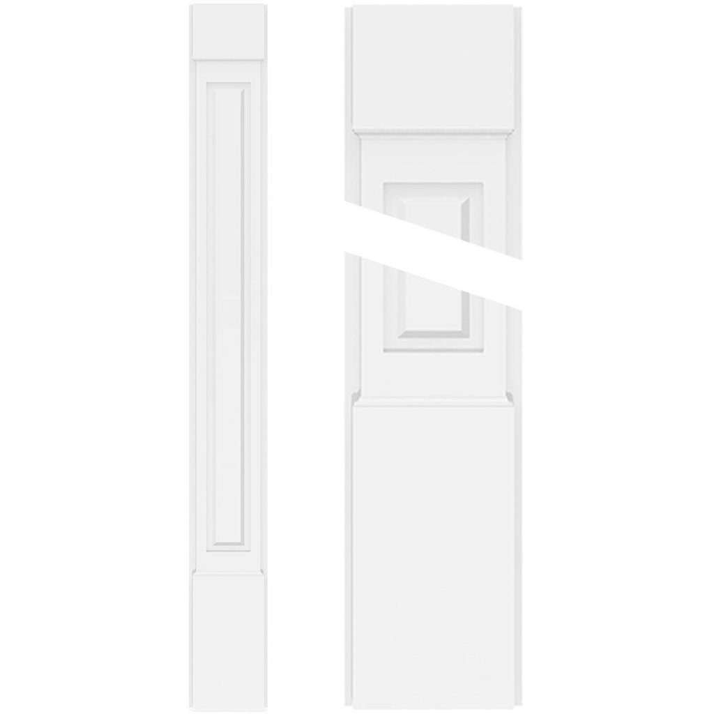 10x108 Raised Panel PVC Pilaster with Capital & Base (Pair) F4308