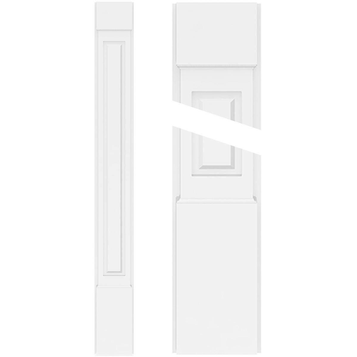 10x108 Raised Panel PVC Pilaster with Capital & Base (Pair) F4308