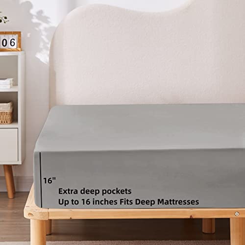 Twin Light Blue Deep Pocket Brushed Microfiber Fitted Sheet P56164