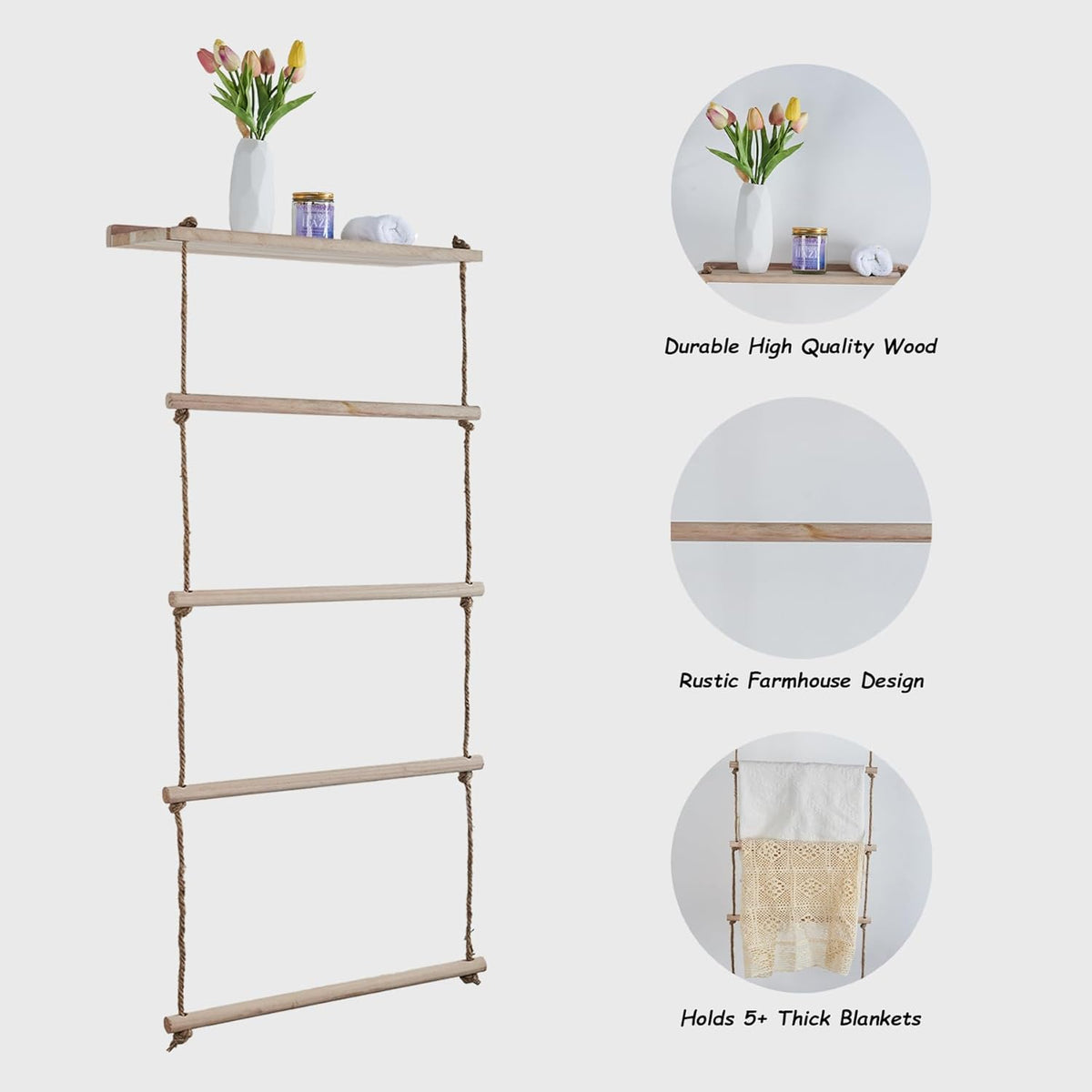 Wooden Blanket Ladder B7845