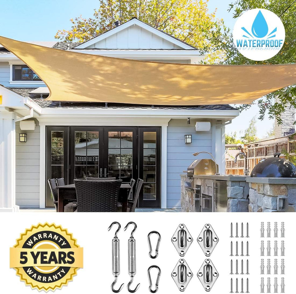 10x13ft Waterproof Sun Shade Sail with Hardware Kit G852153