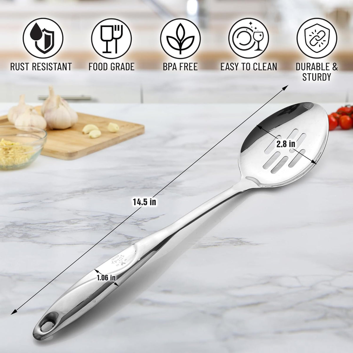 15" Stainless Steel Slotted Spoon U6580