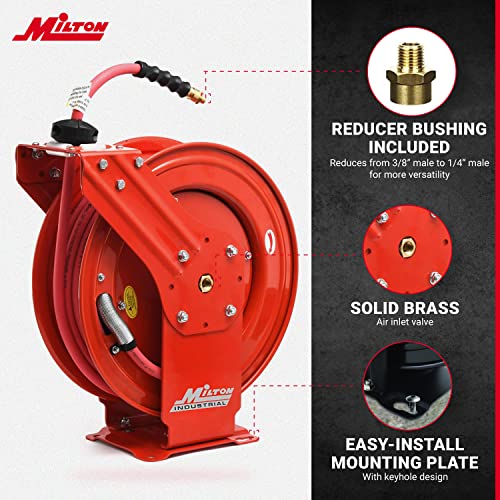 3/8" MNPT x 50 ft. Hybrid Rubber Air Hose Reel D499506