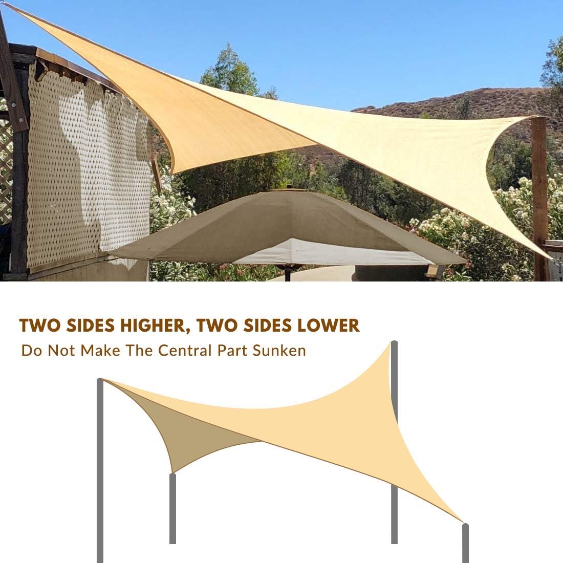 10x13ft Waterproof Sun Shade Sail with Hardware Kit G852153