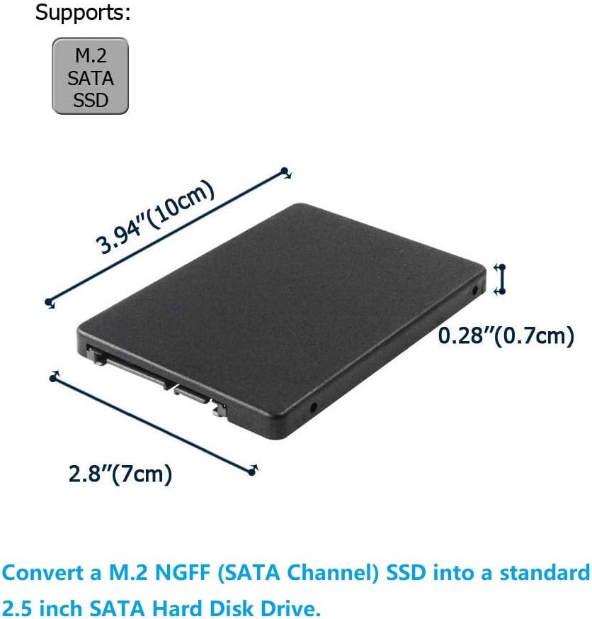 M.2 to 2.5 inch SATA Enclosure Adapter Pack of 2 E734628