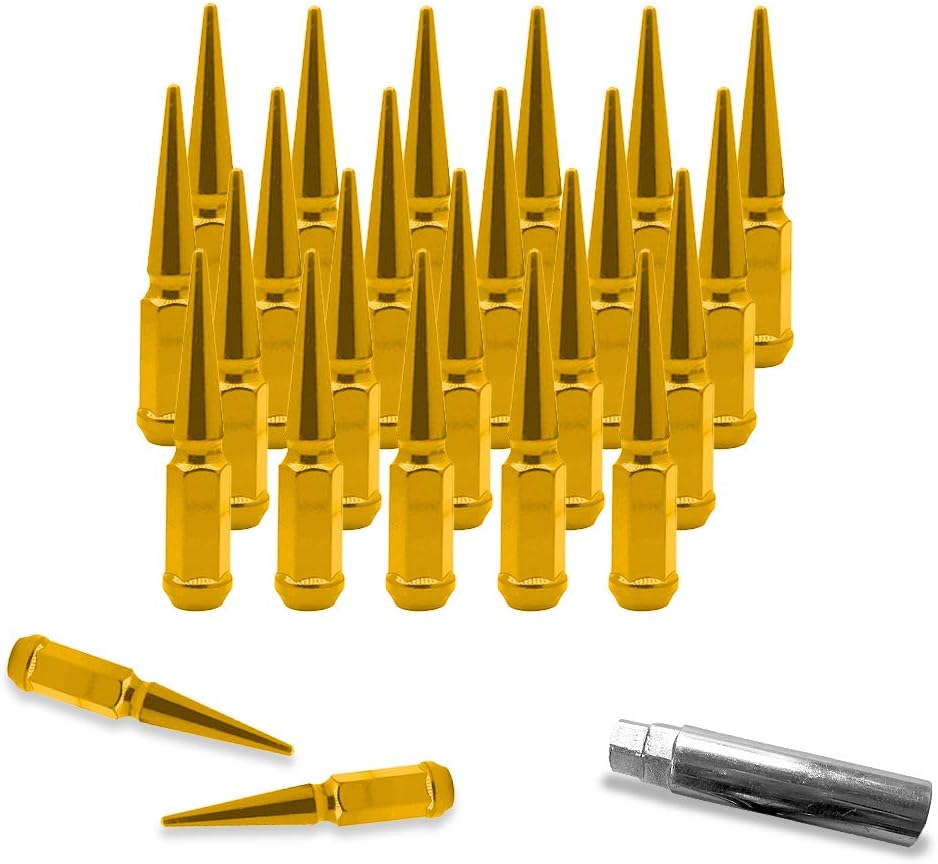 24 Chrome Spike Lug Nuts 1/2-20 Taper Pack of 2 N6924