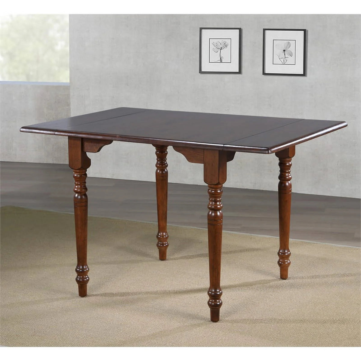 Rectangle Drop Leaf Wood Dining Table I2763
