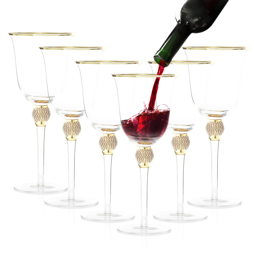 Set of 6 Gold tone Wine Glasses L40416