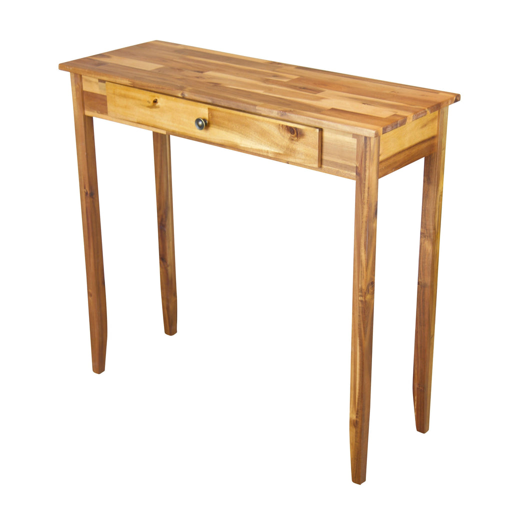 Black Solid Acacia 1-Drawer Console Table P18494