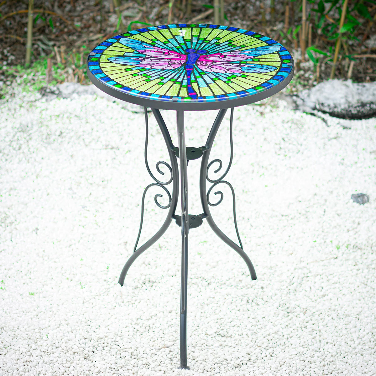 21" Glass Outdoor Side Table U111558