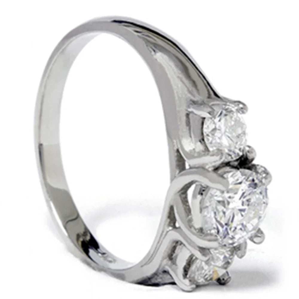 Three Stone Diamond Engagement Ring Platinum F755981