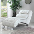 White Faux Leather Tufted Chaise Lounge V46539