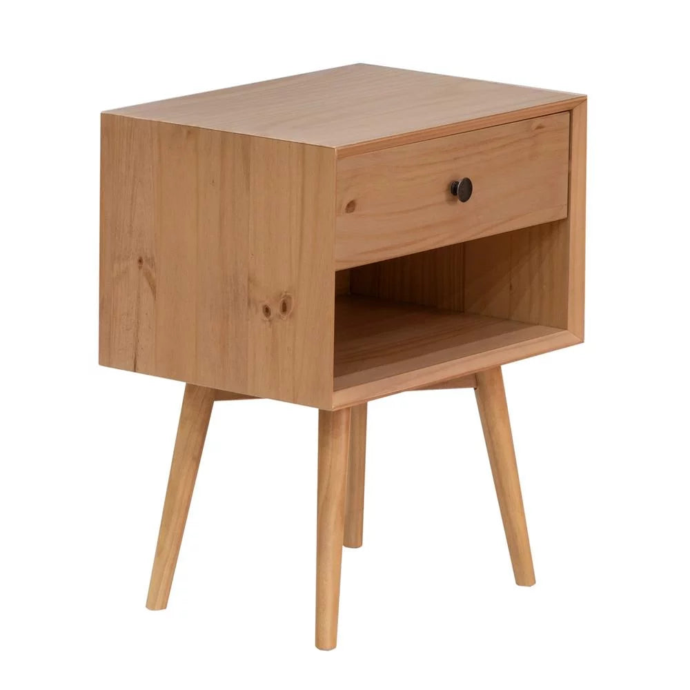 1-Drawer Solid Wood Nightstand N430