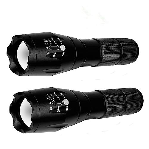 2 Pack 5 Modes 3000 High Lumens Waterproof Led Tactical Flashlights G831