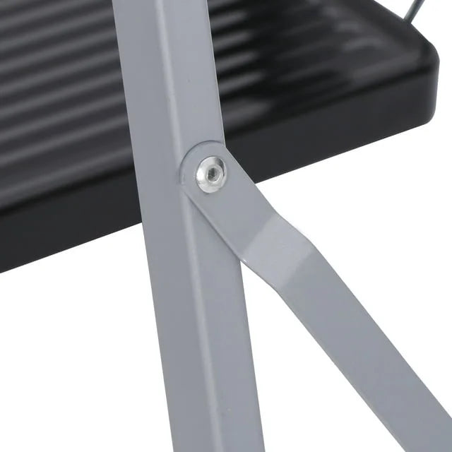 3 Step Folding Step Stool 330lbs Capacity Silver D865
