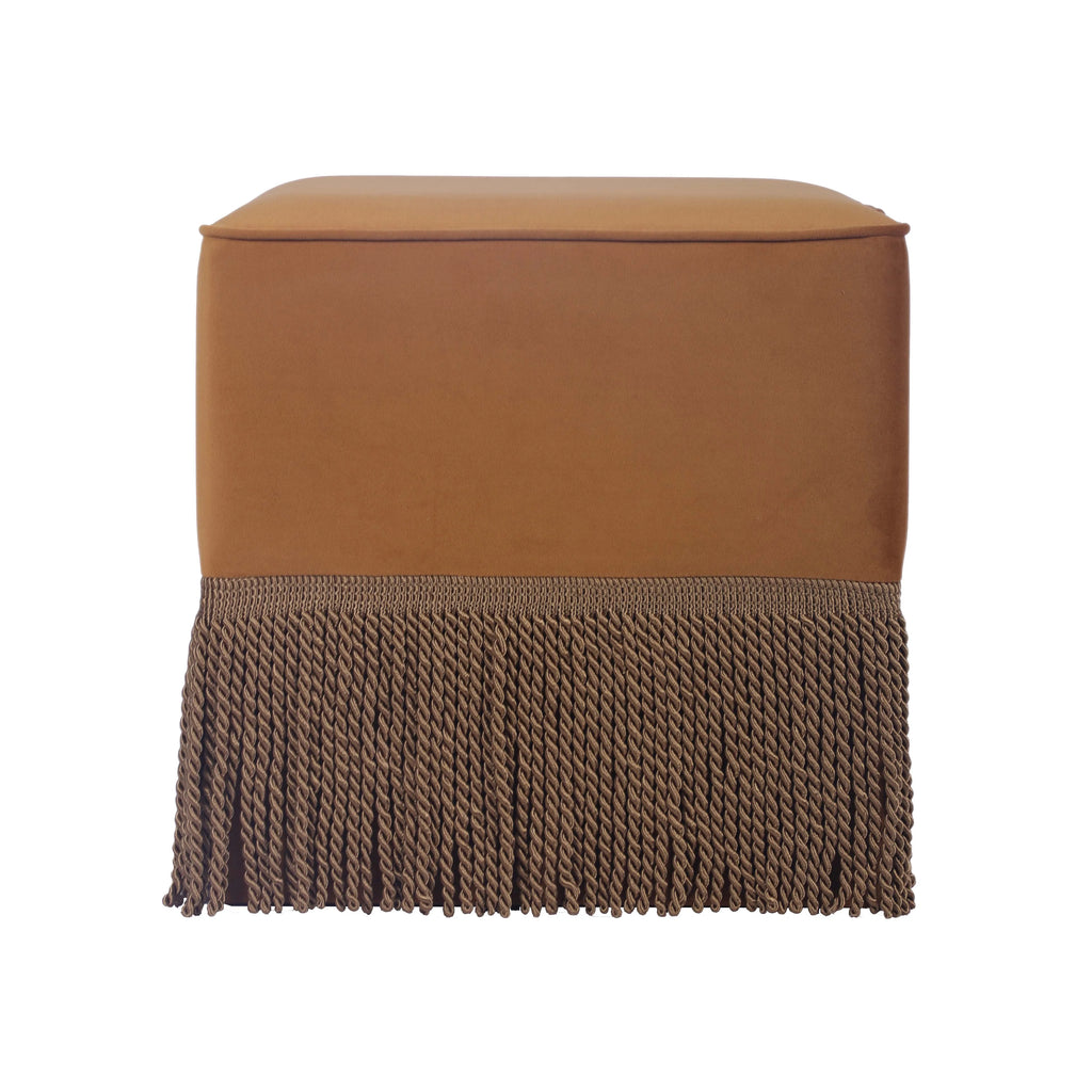 Yellow Velvet Ottoman I88347