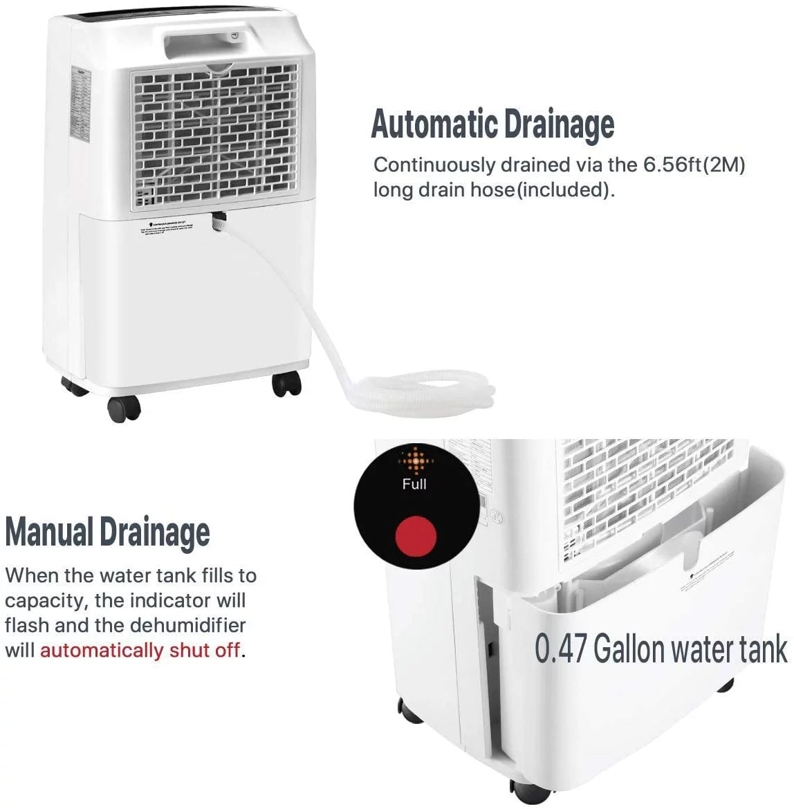32.7 Pints Dehumidifier with Drain Hose B1810