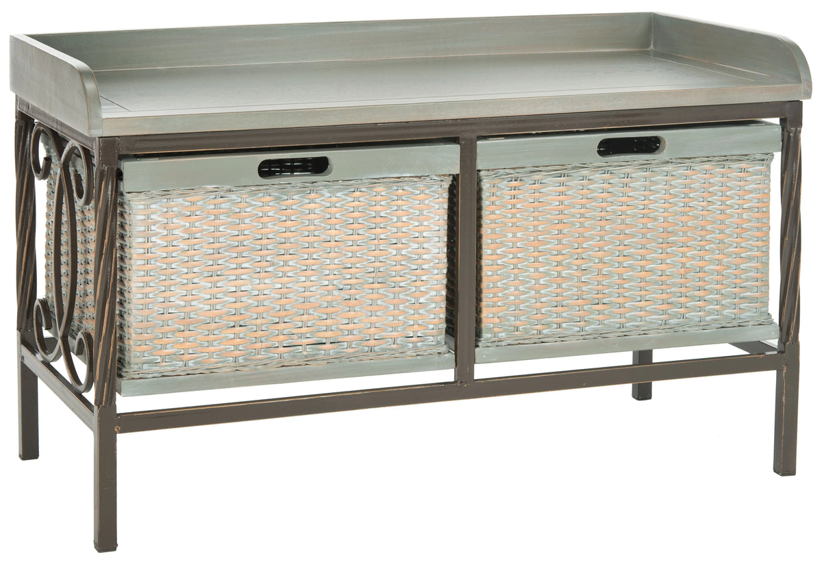 2 Drawer Wooden Storage Bench L364