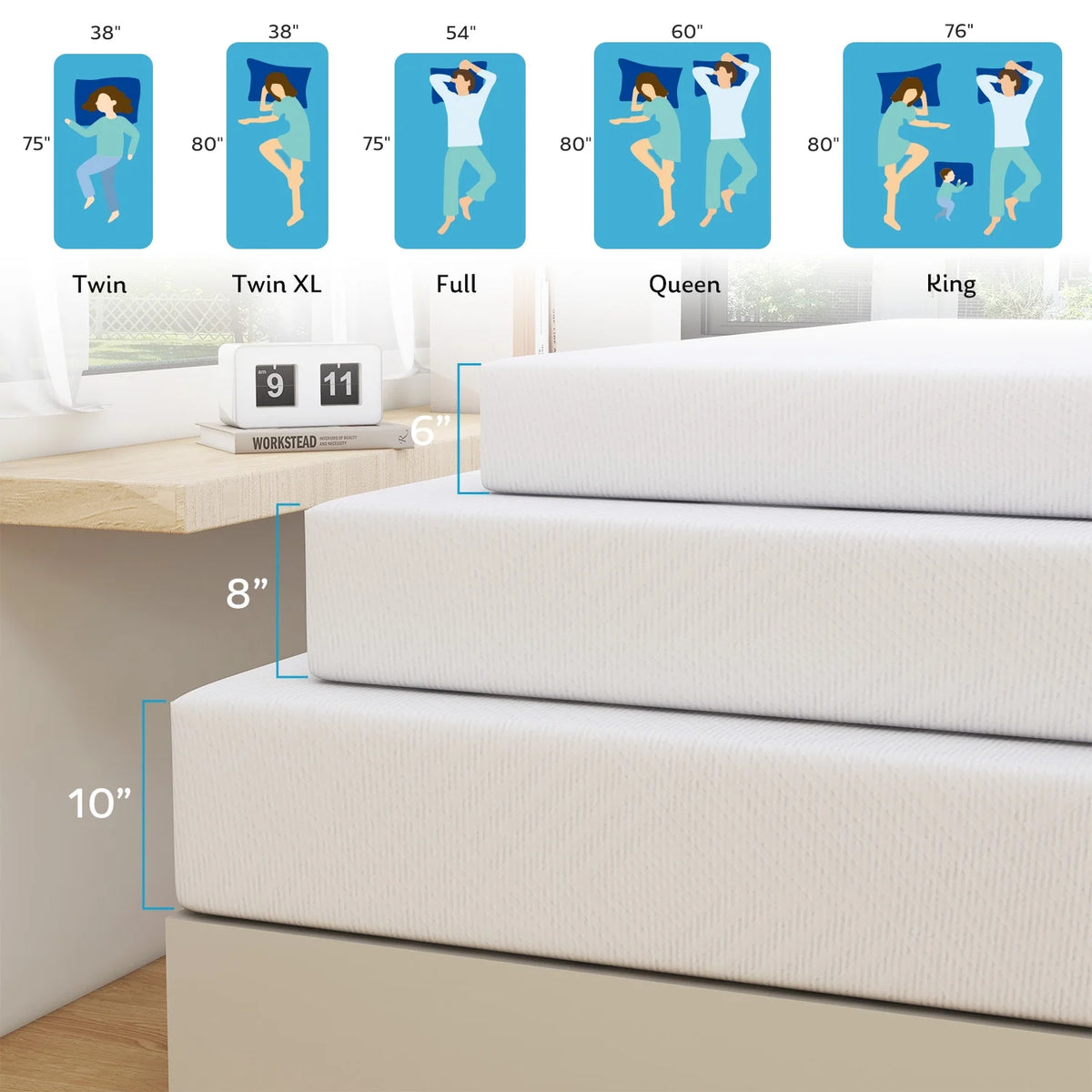 8 inch Gel Memory Foam Twin Mattress Q226
