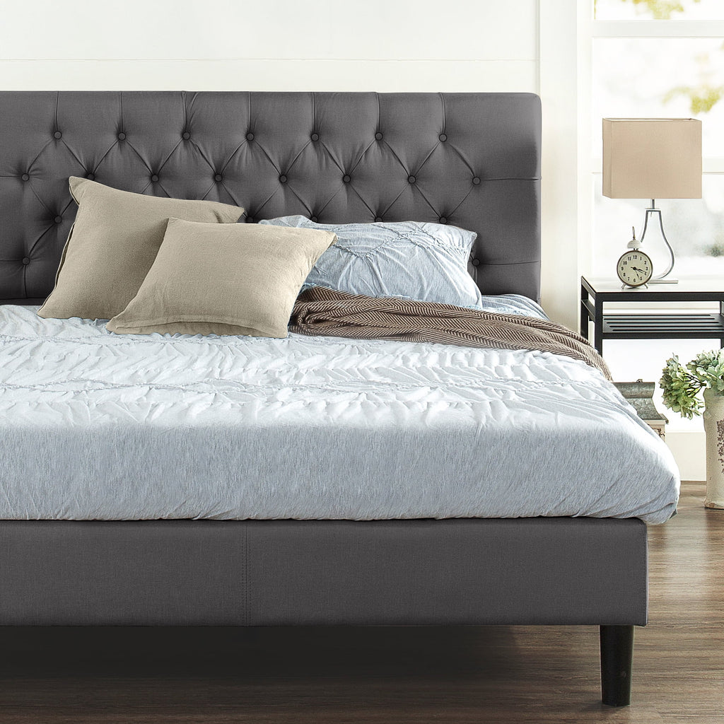 Queen Upholstered Platform Bed Frame Y904